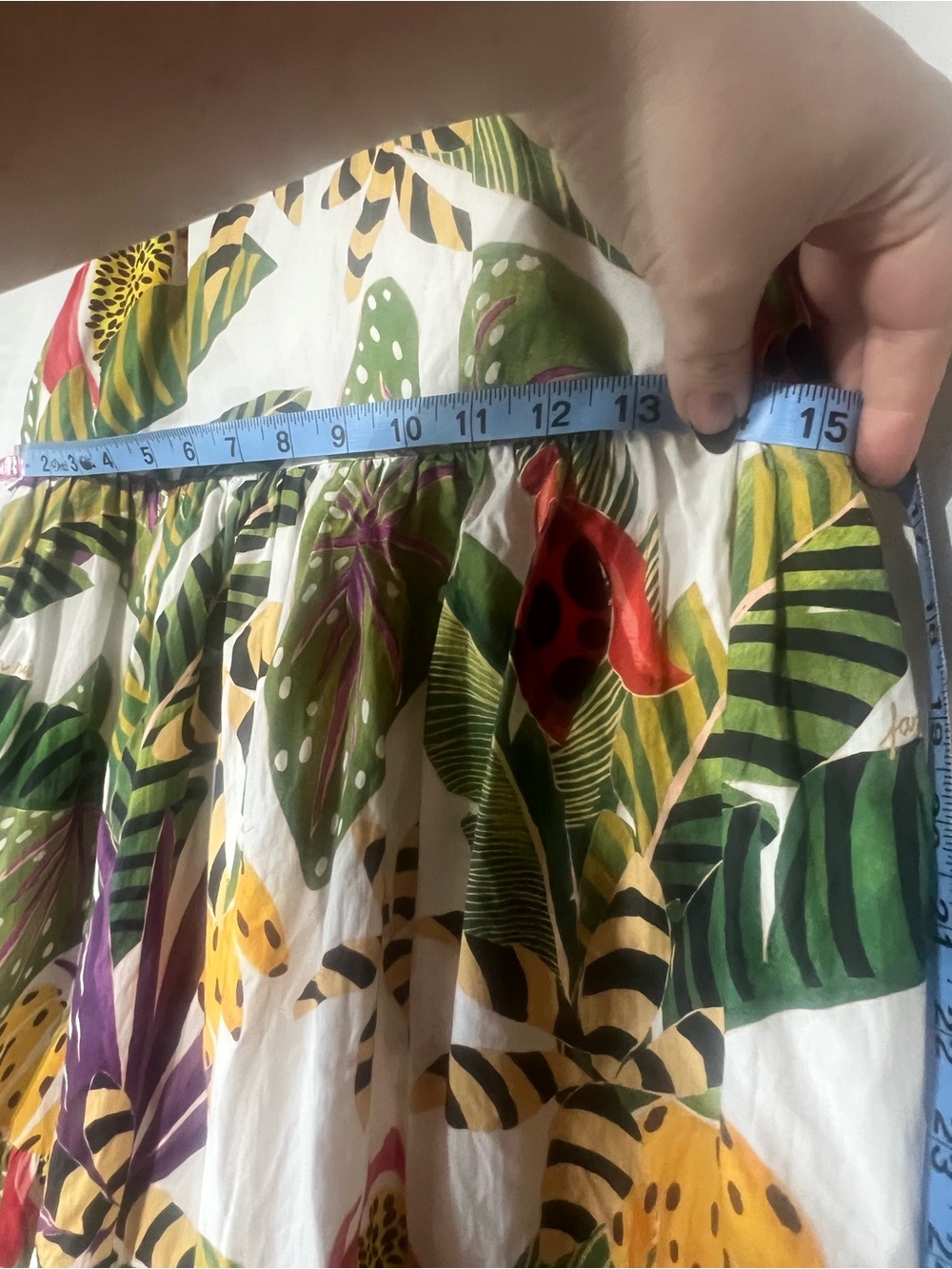 White Tropical Farm Rio Tiered Maxi dress with pockets vacation cotton natural - Picture 14 of 16